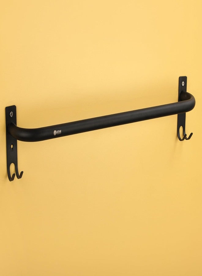 iSTAR Round Stainless Steel 24 Inch Towel Rod Towel Rack for Bathroom Bar Hanger Stand Bathroom Accessories (Black) - Image 3